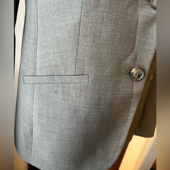 Talbots blazer gray 2 button front faux pockets lined vintage style preppy SZ 4P - Picture 4 of 10